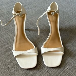 Reformation white heel with strap